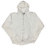 90s Tultex white blank zip up hoodie size large