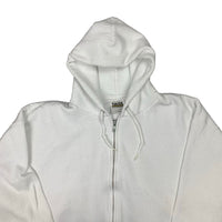 90s Tultex white blank zip up hoodie size large