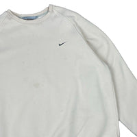 2000s Nike mini swoosh cream crewneck size XL