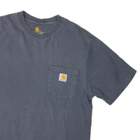 Grey/blue Carhartt pocket tee size small