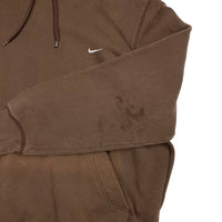 2000s Chocolate Brown Nike mini swoosh hoodie size large