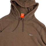 2000s Chocolate Brown Nike mini swoosh hoodie size large