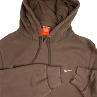 2000s Chocolate Brown Nike mini swoosh hoodie size large