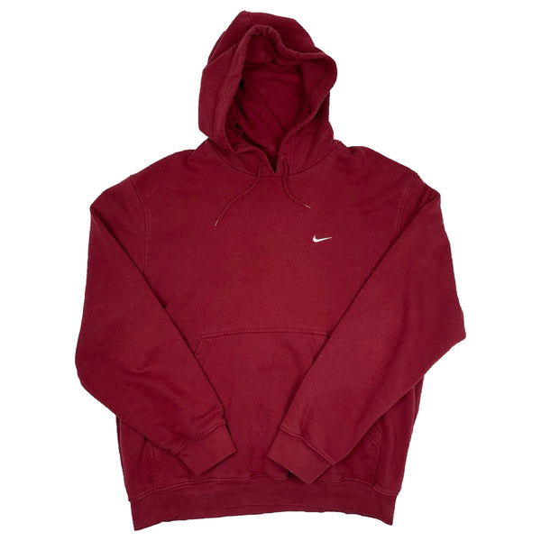 Vintage 2000s Nike mini swoosh burgundy hoodie size large