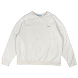 2000s Nike mini swoosh cream crewneck size XL