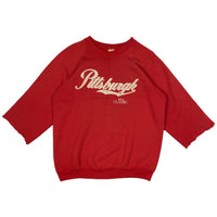 90s thrashed sleeve chop crewneck size large